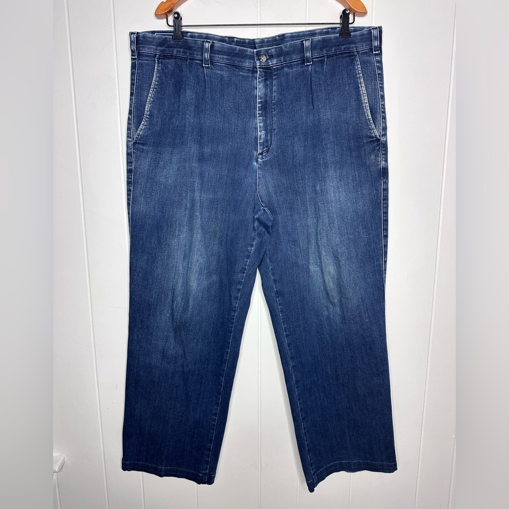 Paul Fredrick Pleated Jeans Cotton Stretch Blend